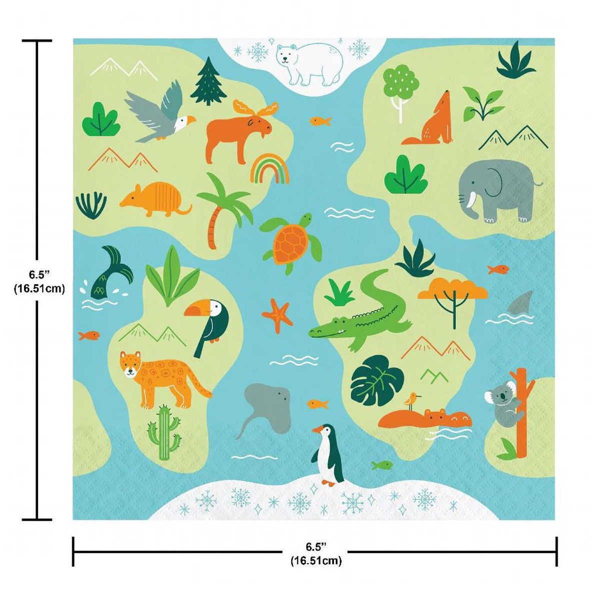 World Adventure Lunch Napkin 2ply 16ct