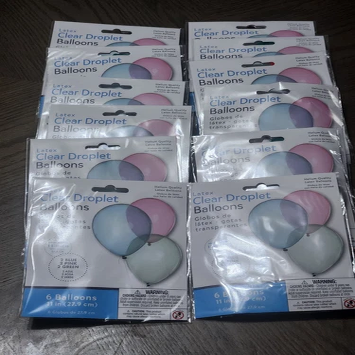 (12) Packs Of 6 Amscan Latex Clear Droplet 11