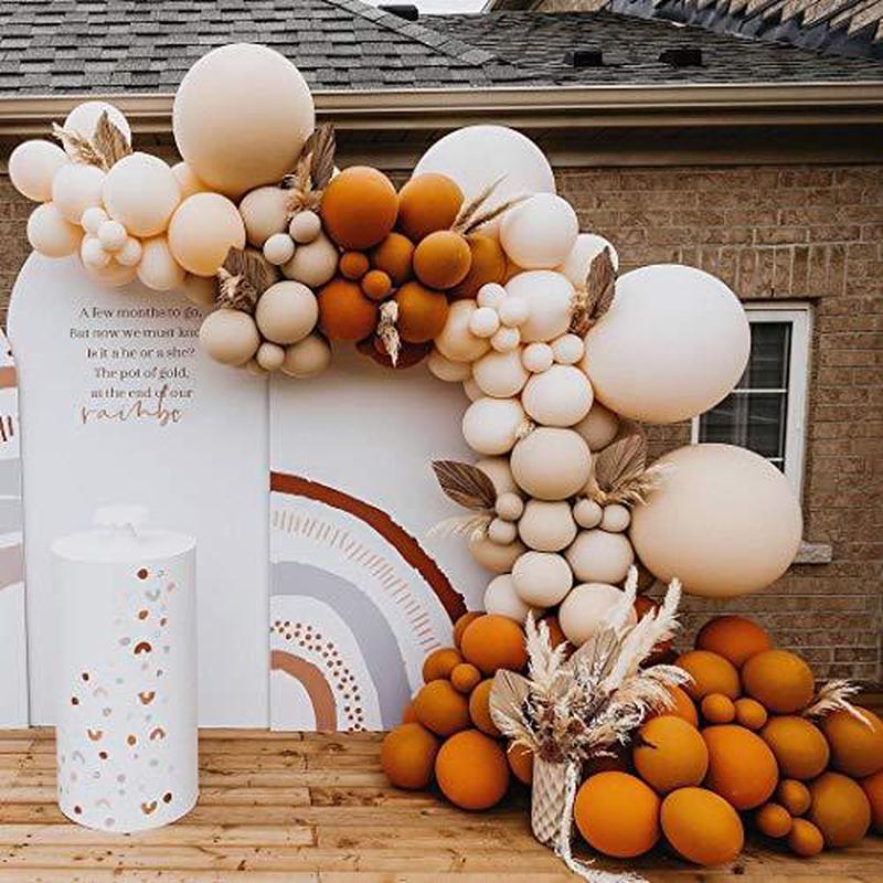 119 Pcs Double Stuffed Orange Cream Peach Apricot Balloons Garland Arch Kit