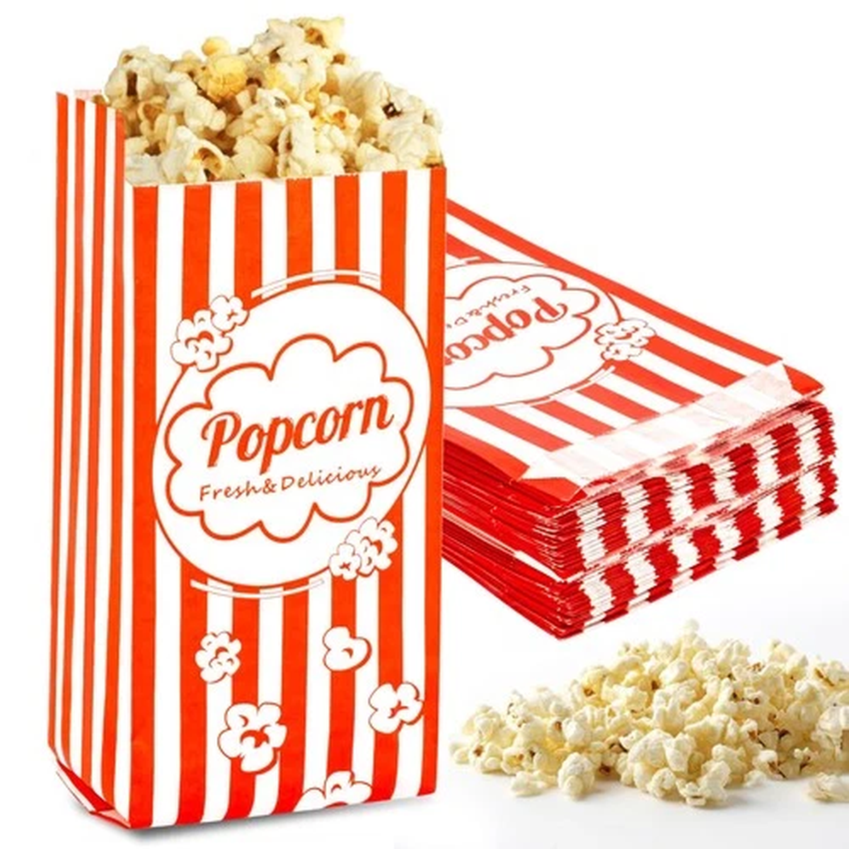 100PCS Popcorn Bags Individual Servings - MAQIHAN Disposable Paper Popcorn...