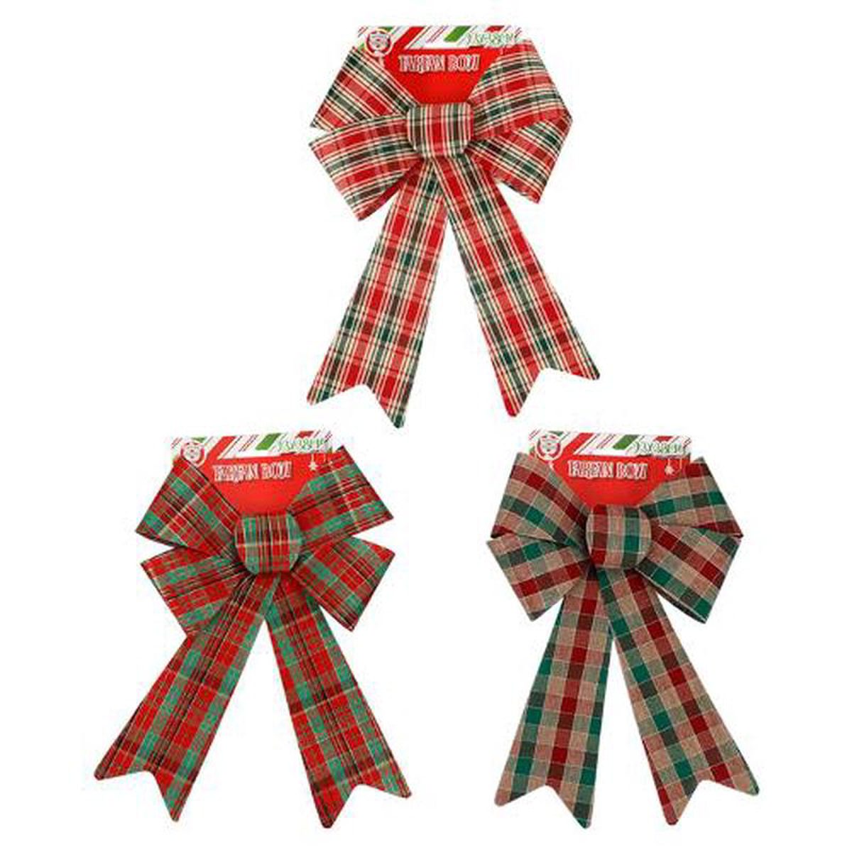 XMAS BOW TARTAN 23 CM