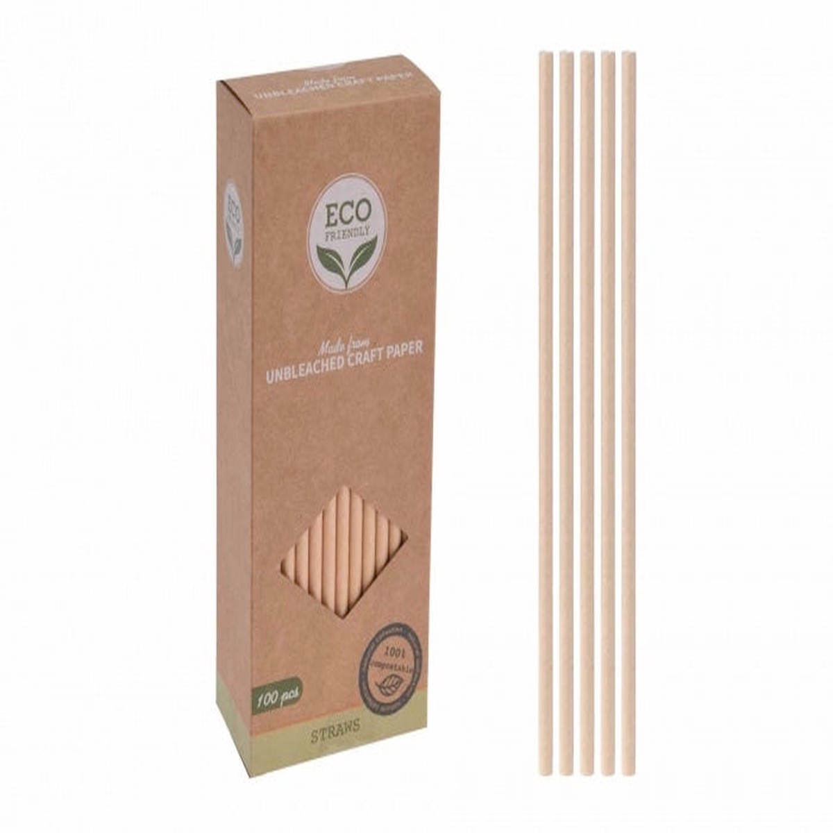 100 PACK OF PAPER STRAWS Red & White