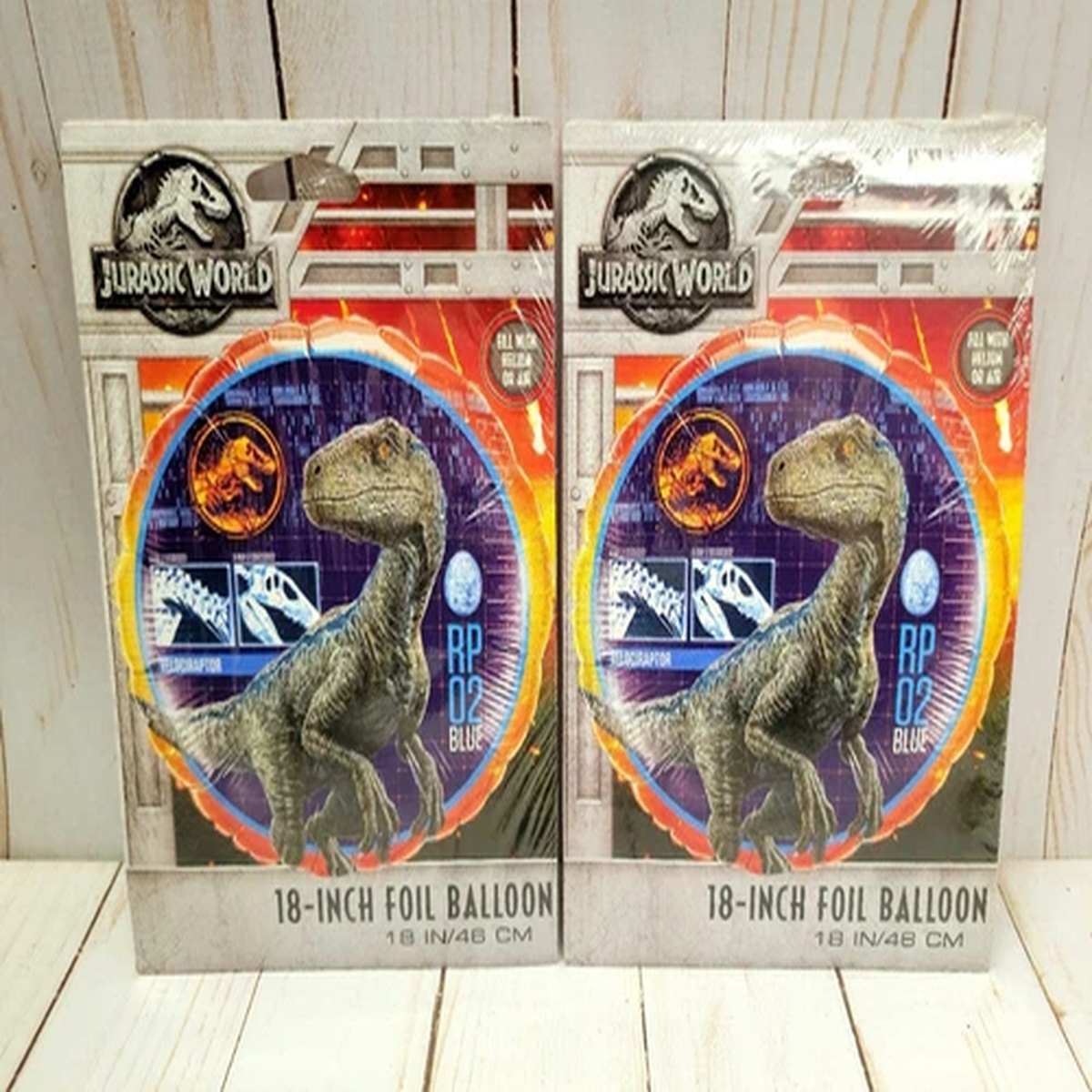 (2) Jurassic World Blue Raptor Dinosaur 18