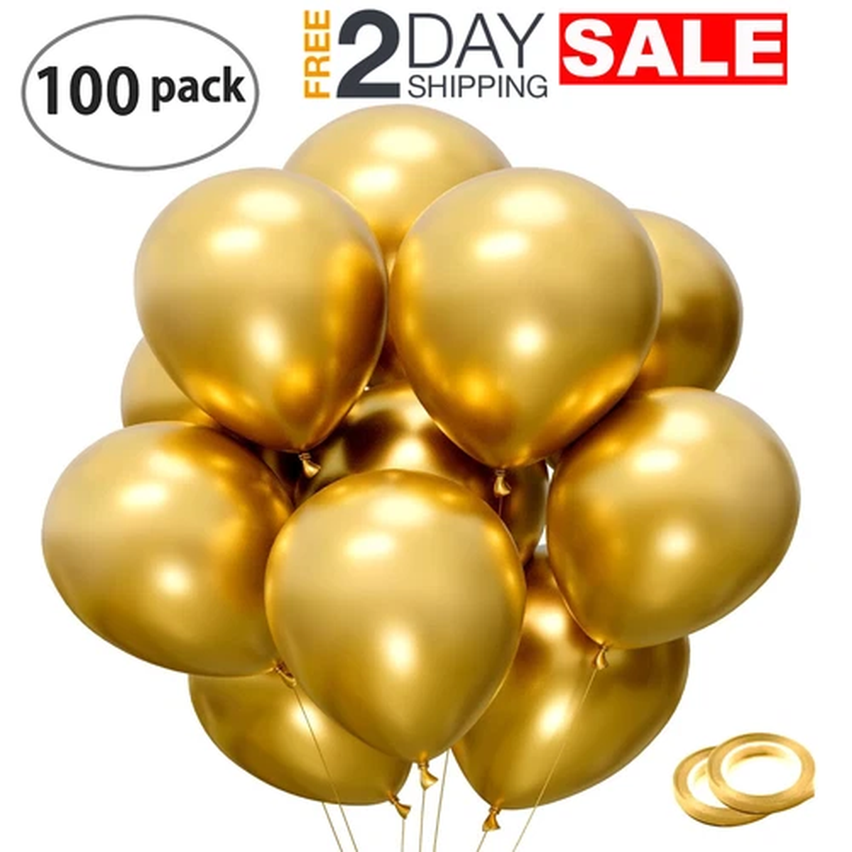100 Globos Dorados Metalicos 12 Pulgadas Para Decoraciones De Cumpleaos Fiestas