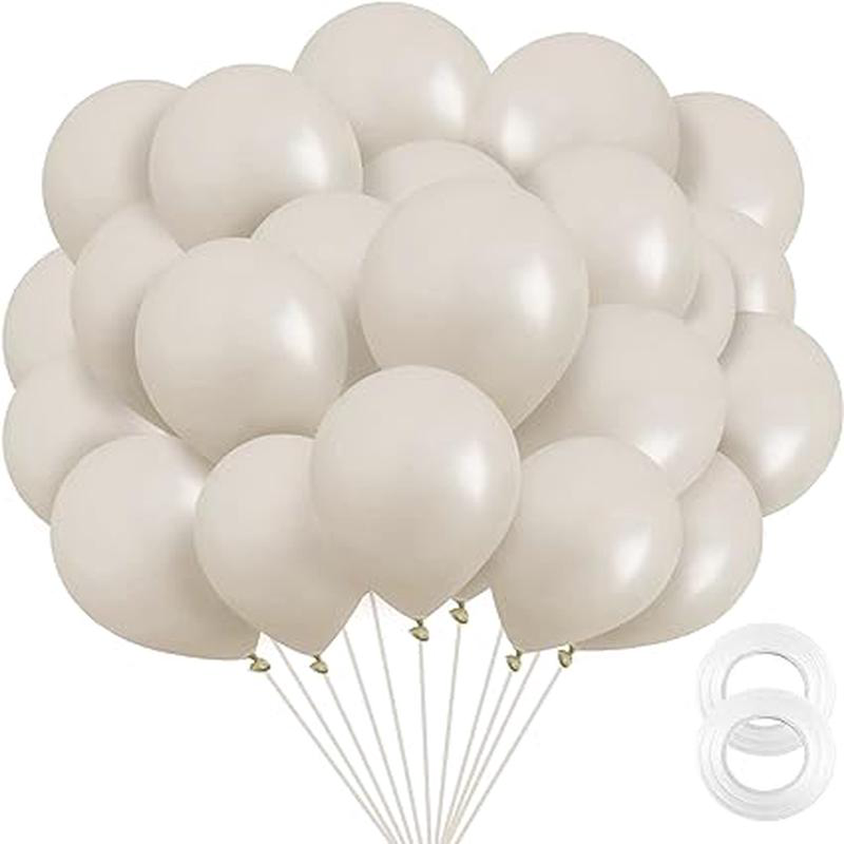 128221 latex Pearl White Helium balloon N289-SWP-H
