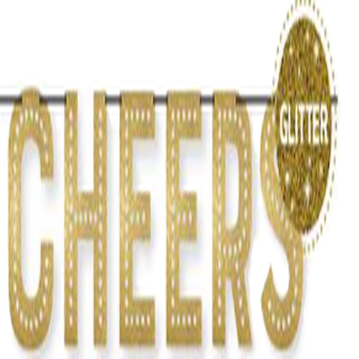 Cheers Shaped Banner With White Twine