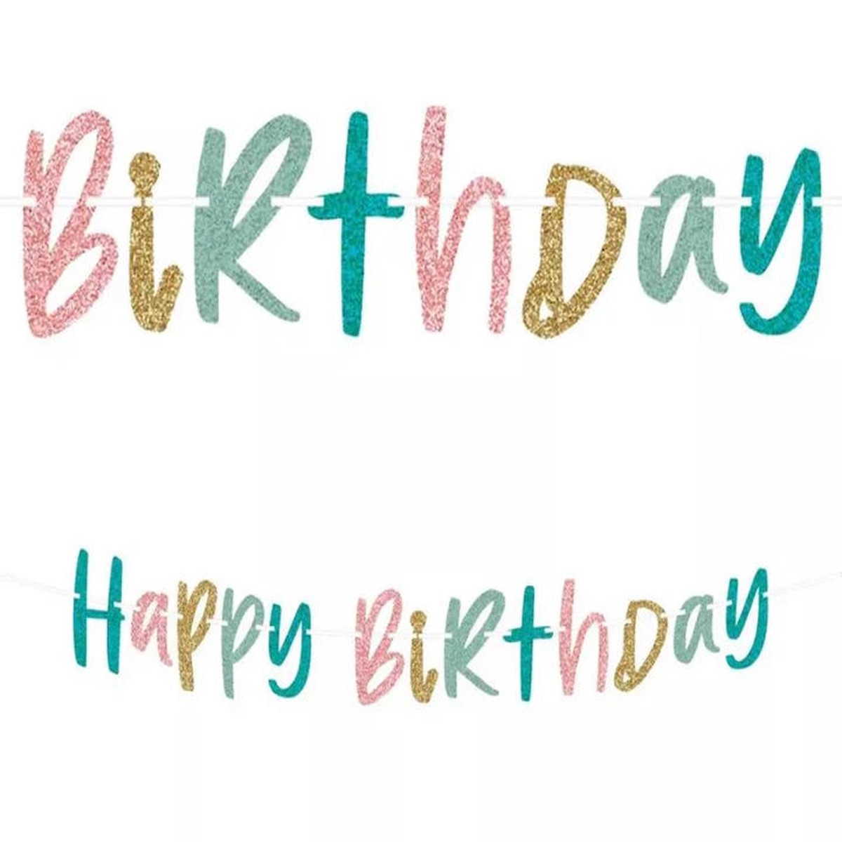 Happy Cake Day Happy Birthday Glitter Letter Banner