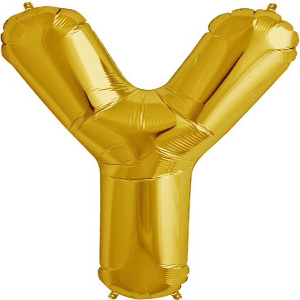 Letter Y Light Gold Foil Balloon 34Inches