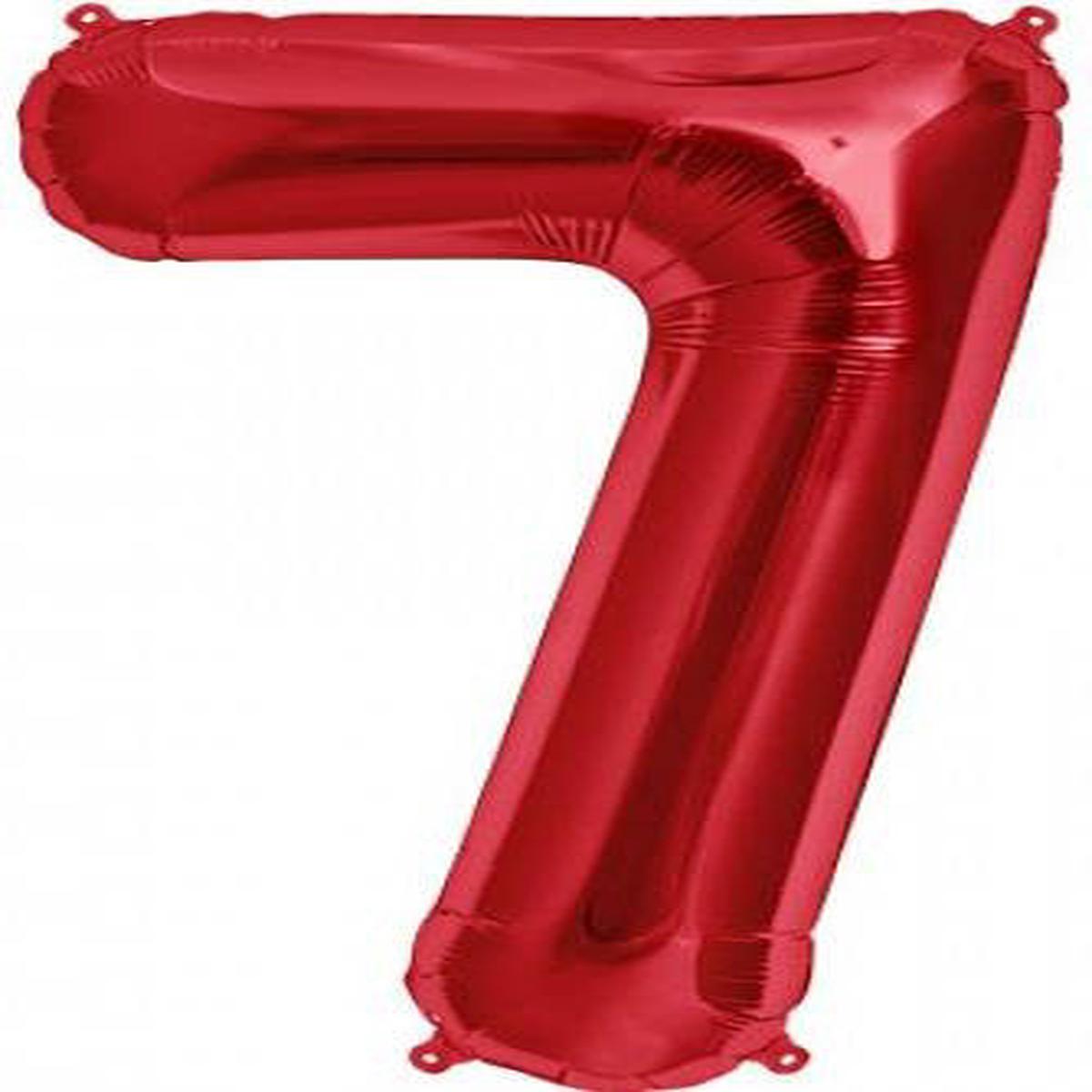 Number 7 Red  Foil Balloon 34Inches