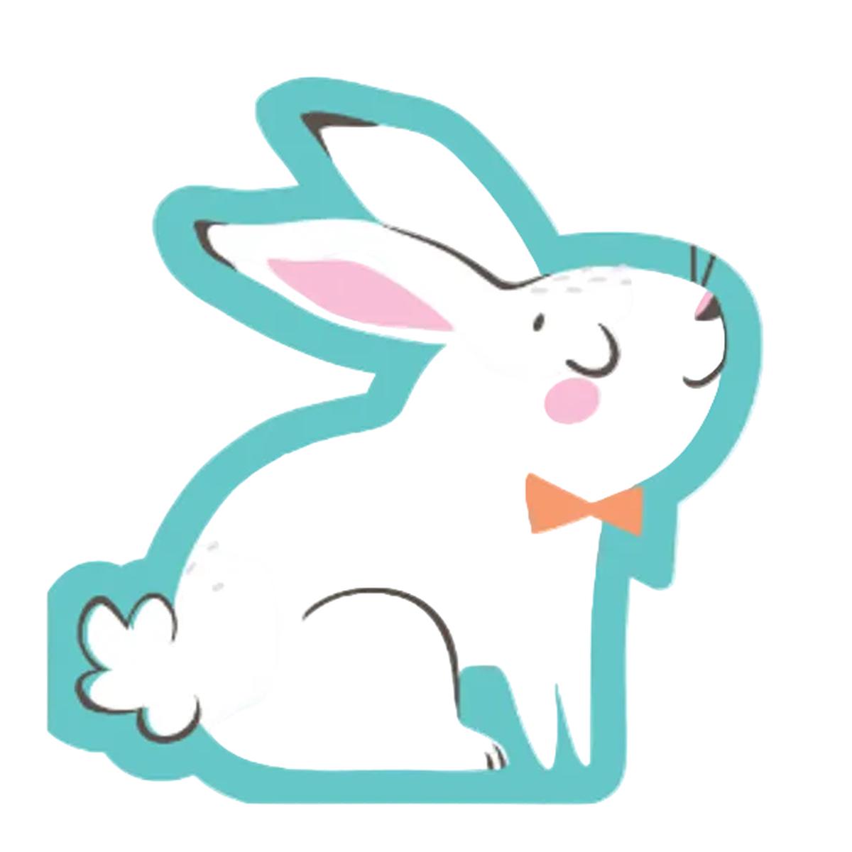 Retro Bunnies Shaped Easter Luncheon Napkin Pack of 16