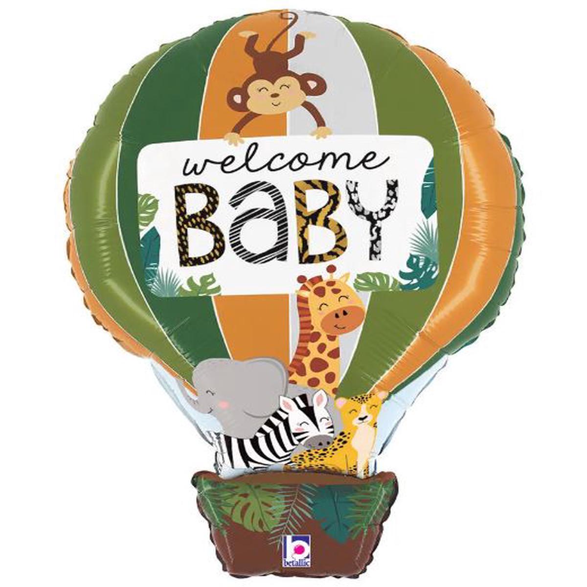 Welcome Baby Jungle Animals Foil Balloon 30Inches