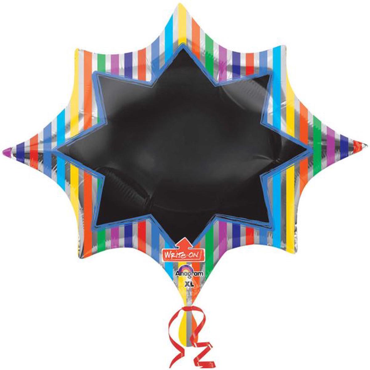 Write-On Stripe Burst Foil Balloon 35Inches