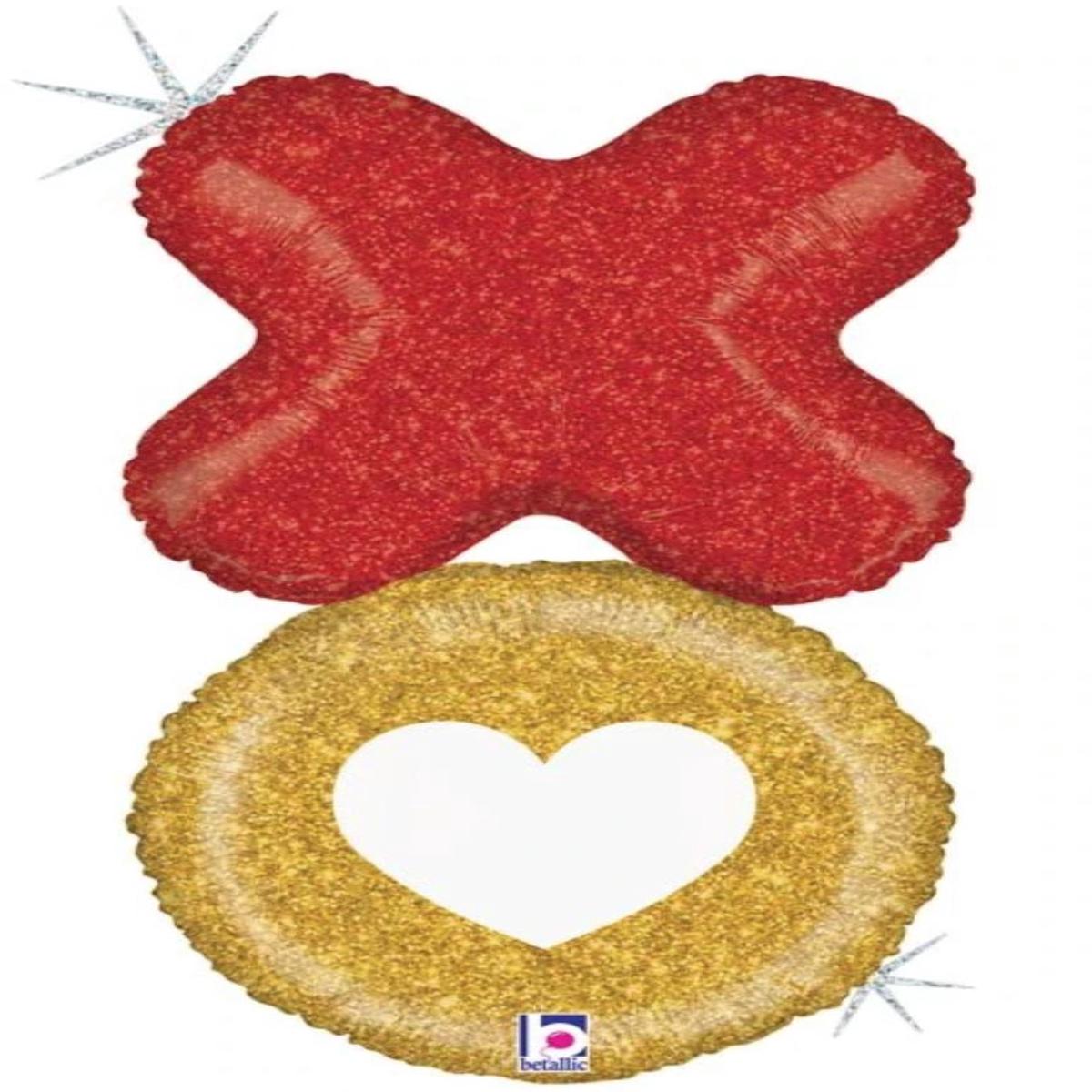 Xo Red & Gold Glitter Foil Balloon 36Inches