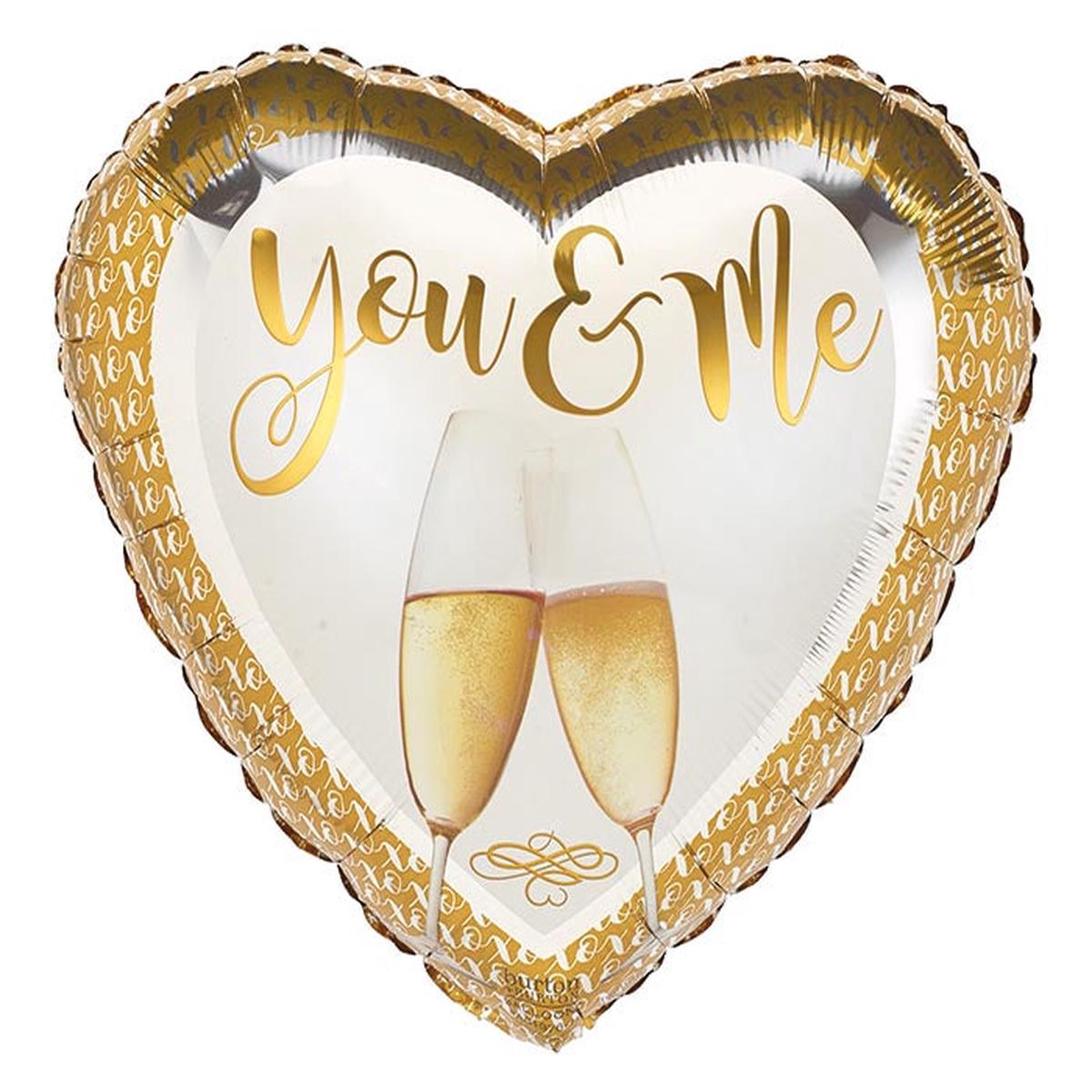 You And Me Heart Shape Balloon 17 Inches