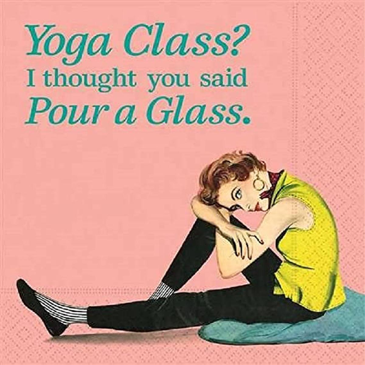 Yoga Class Beverage Napkins Pack of 20