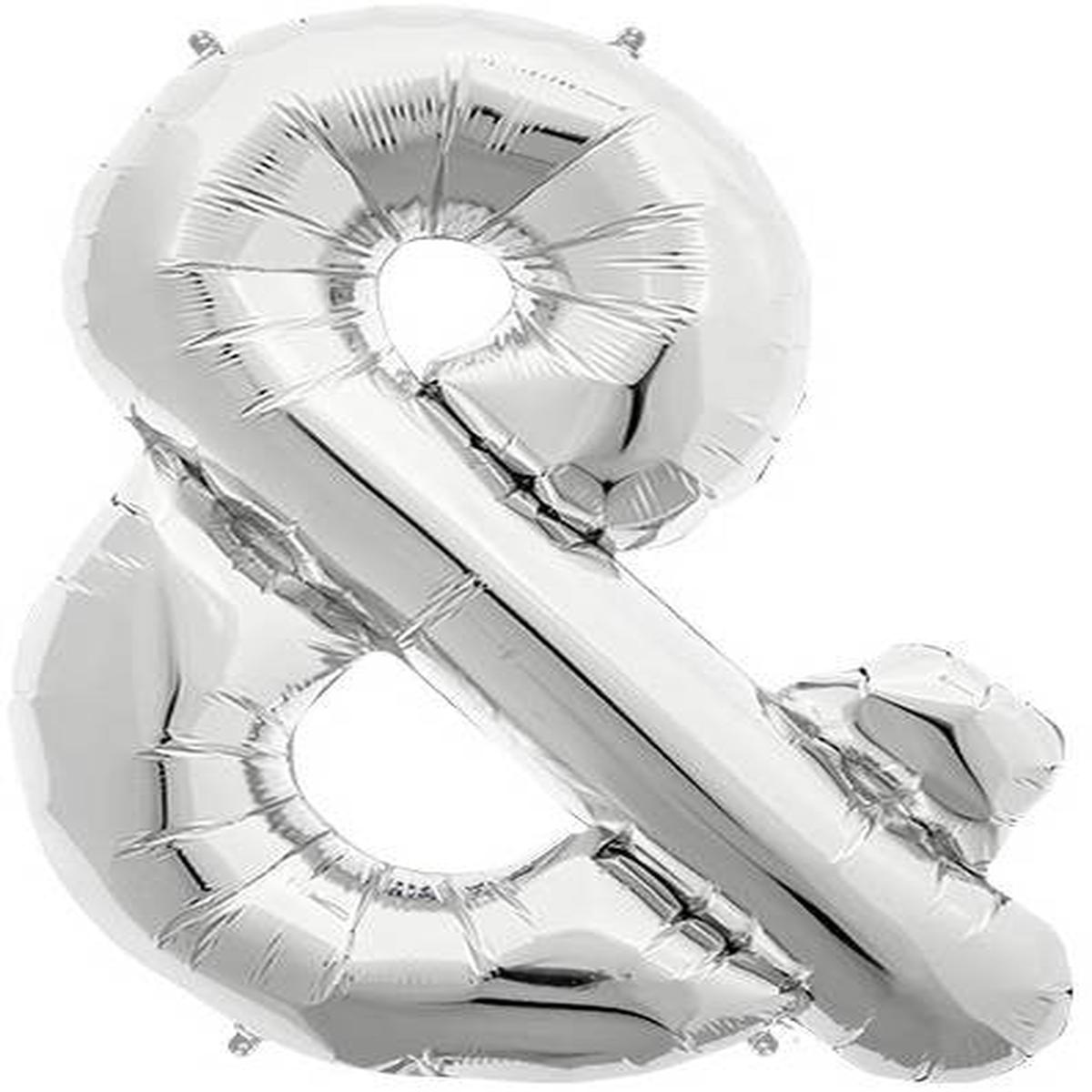 & Ampersand Symbol Silver Foil Balloon 34Inches