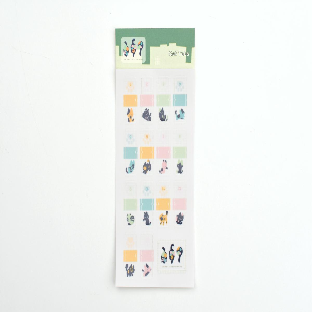 ameruu x Yoseka Stationery - Sticker Sheet - Cat Index Tabs