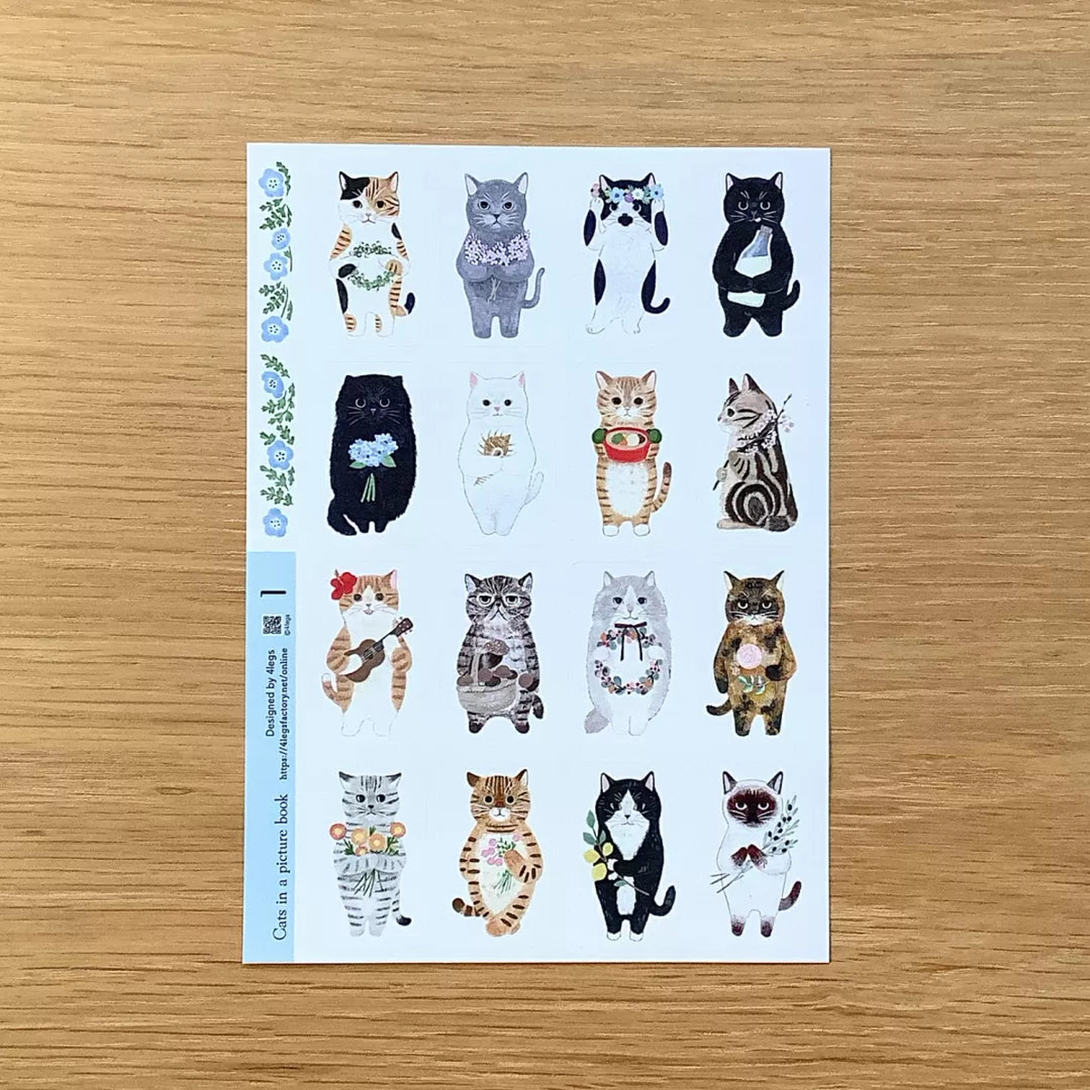 4legs Sticker Sheet - Cat in Picture Book #01