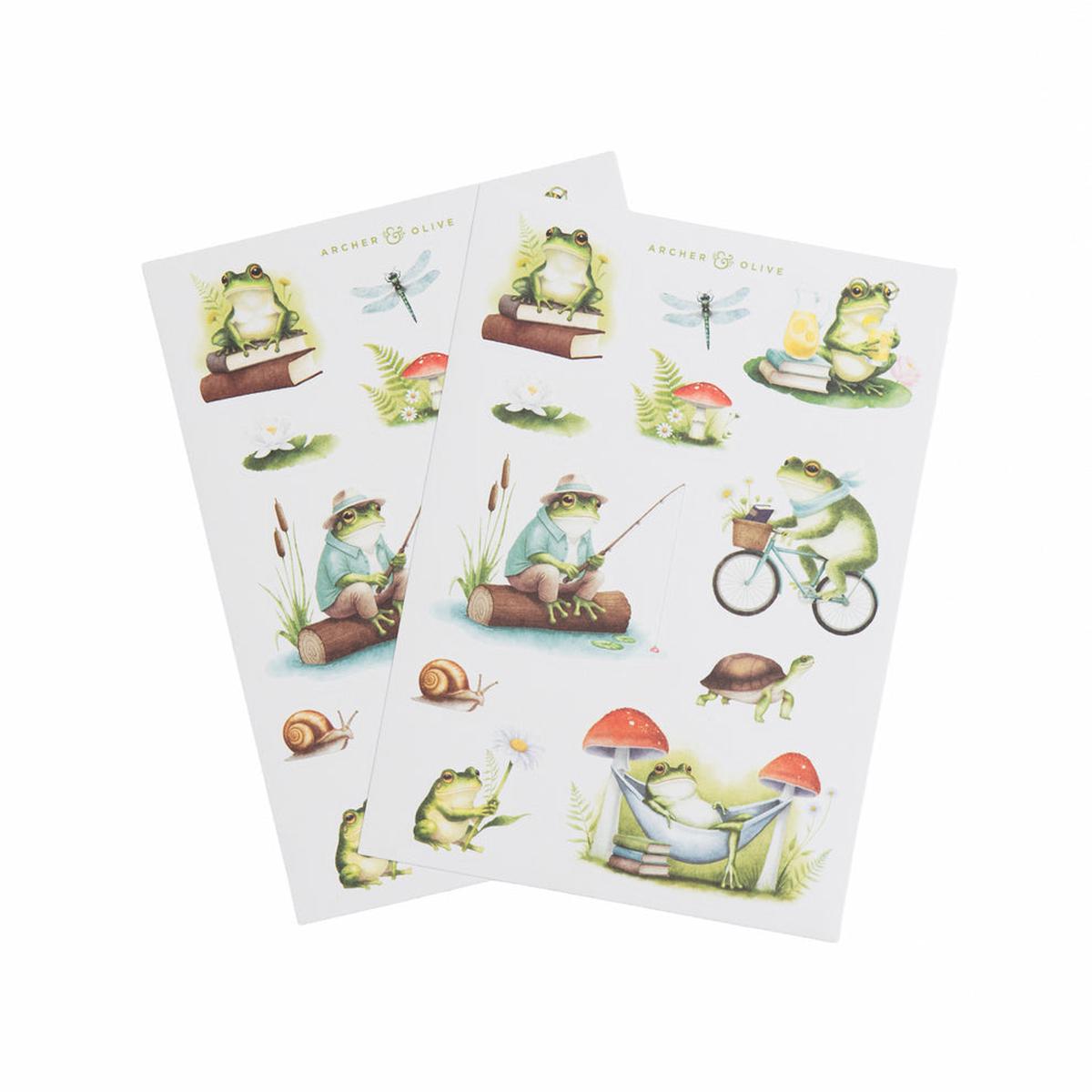 Archer and Olive Stickers: Literary Frog
