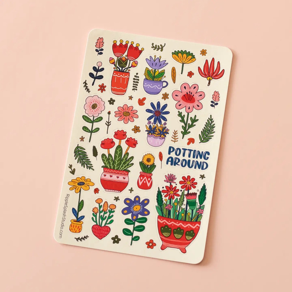 Whimsical Plants Vinyl Sticker Sheet