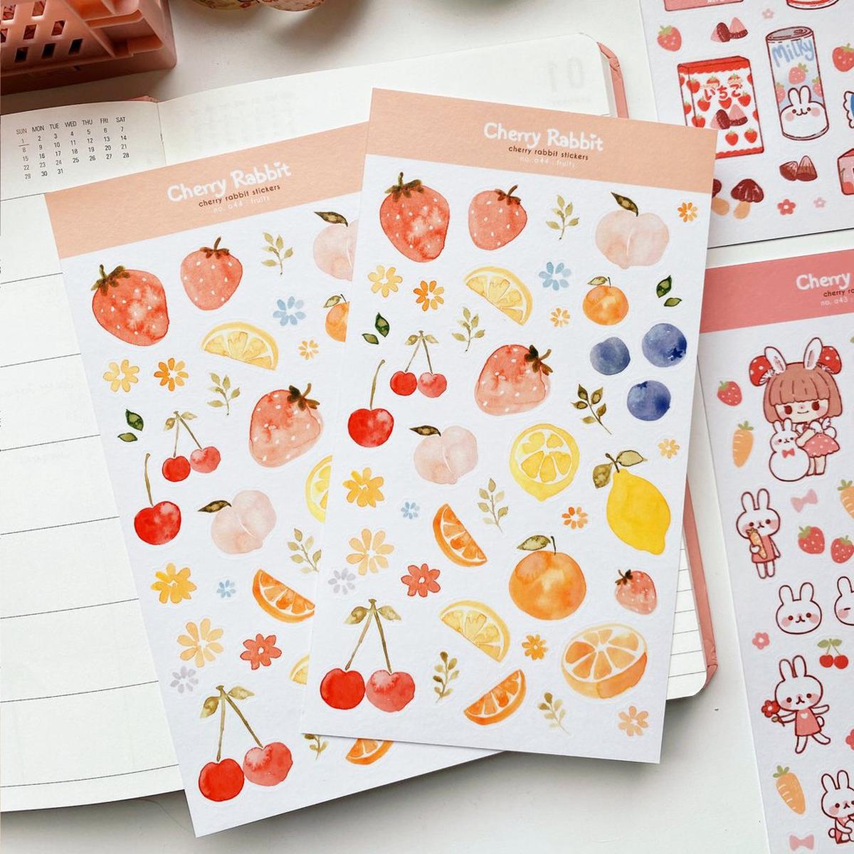 Watercolor Fruits Sticker Sheet