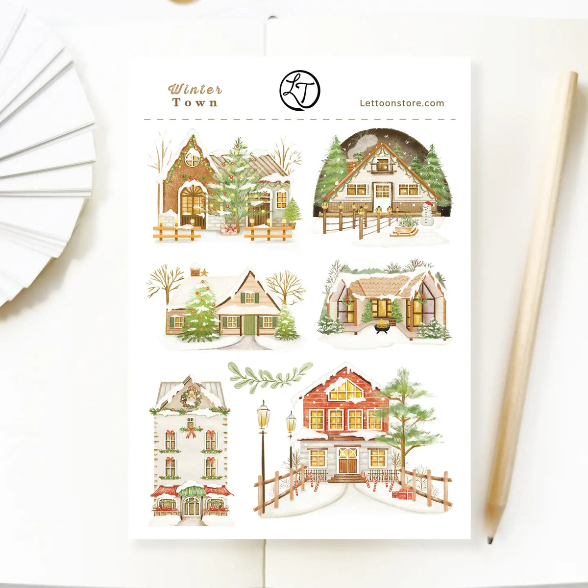 Winter Town Sticker Sheet
