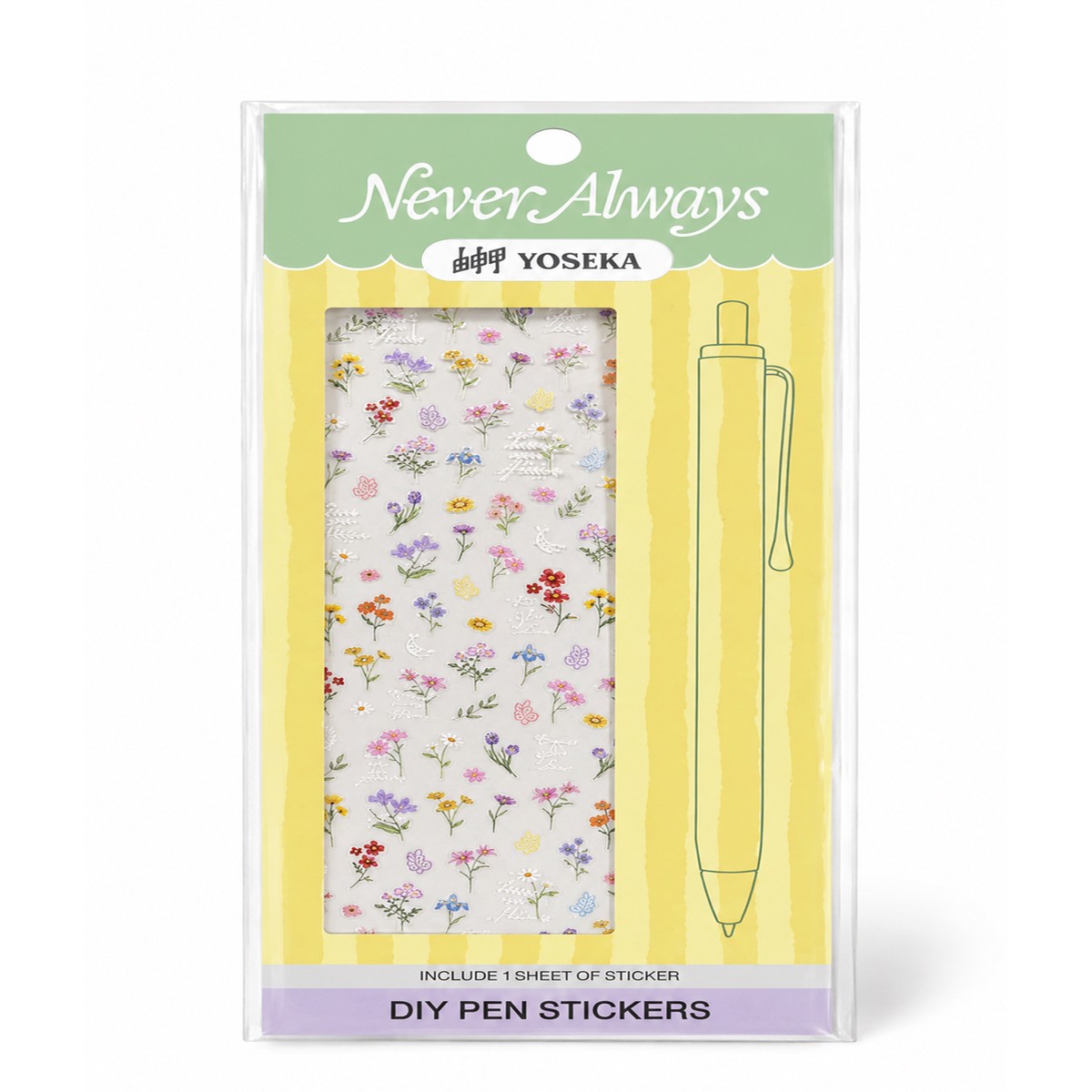 Yoseka x Never Always DIY Pen Stickers - Wildflower Reverie