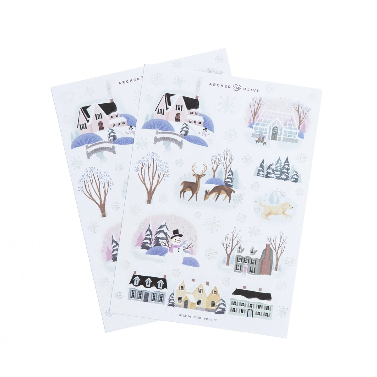 Archer and Olive Winter Village Sticker Set
