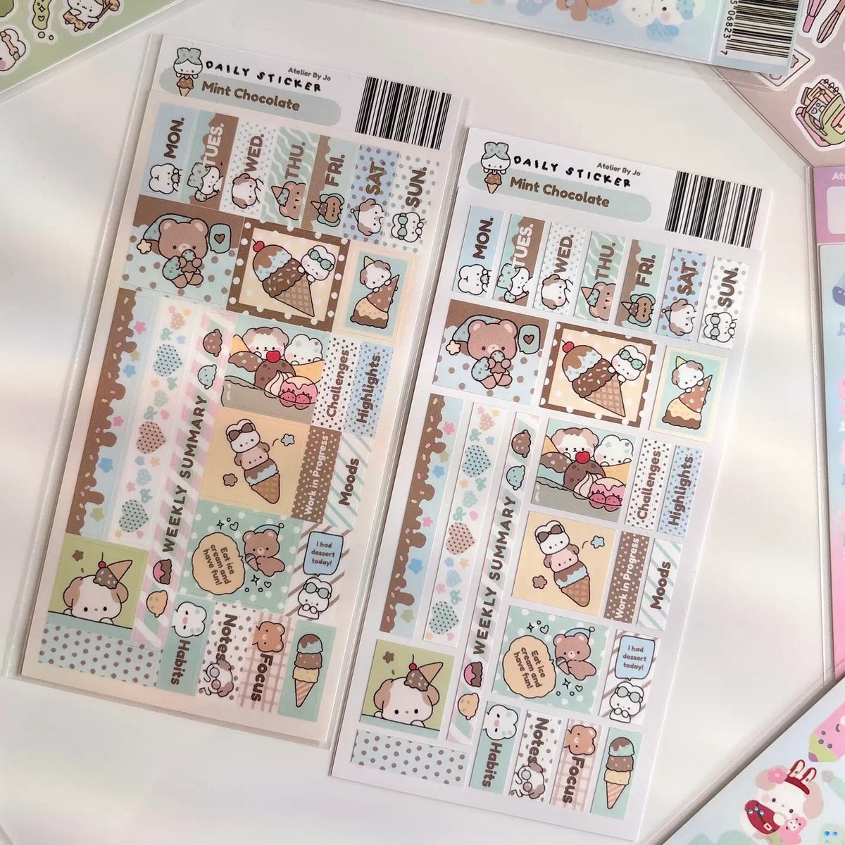 Atelier by Jo - Mint Choco Polka Dots Journaling Sticker Sheet