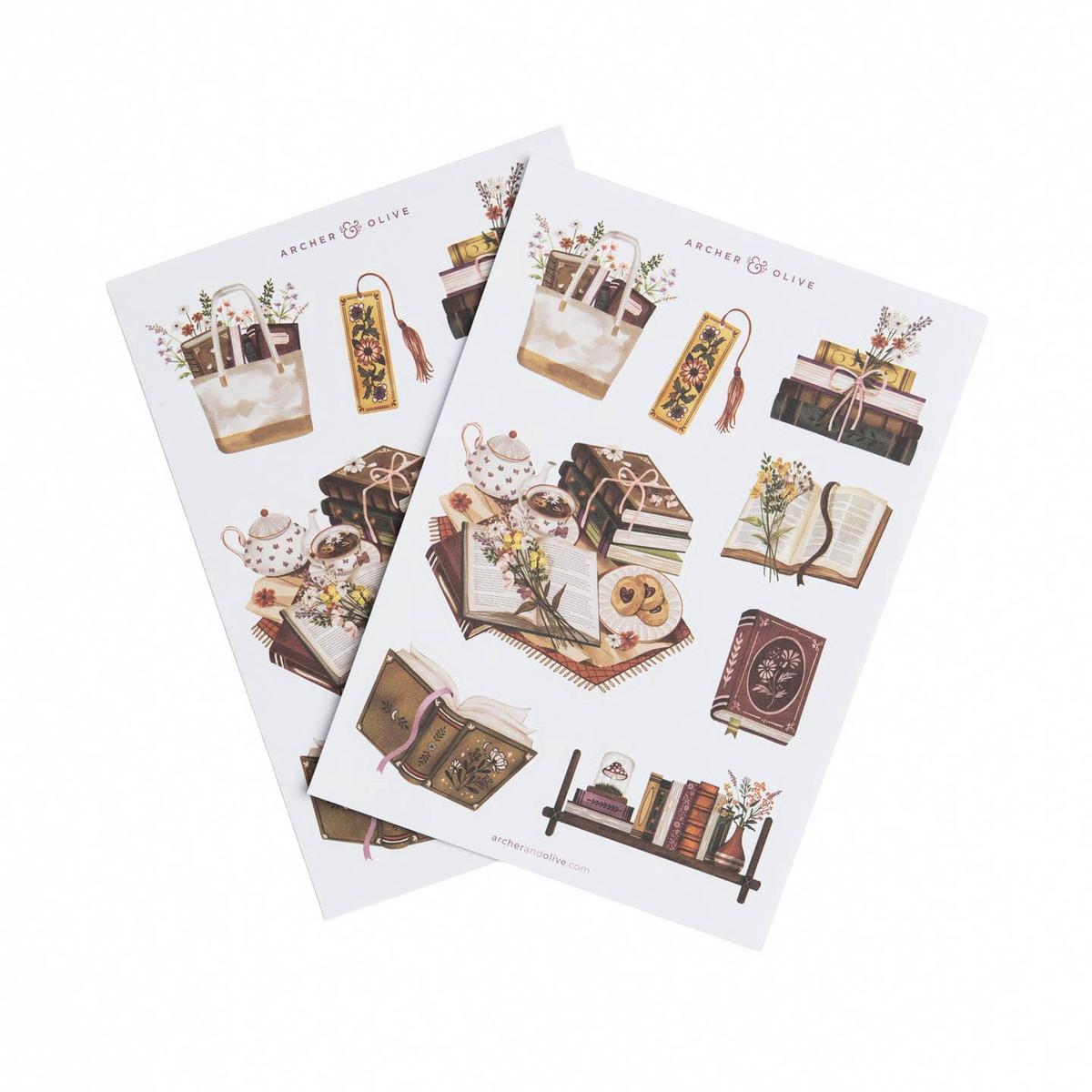 Archer and Olive Stickers: Bookshelf