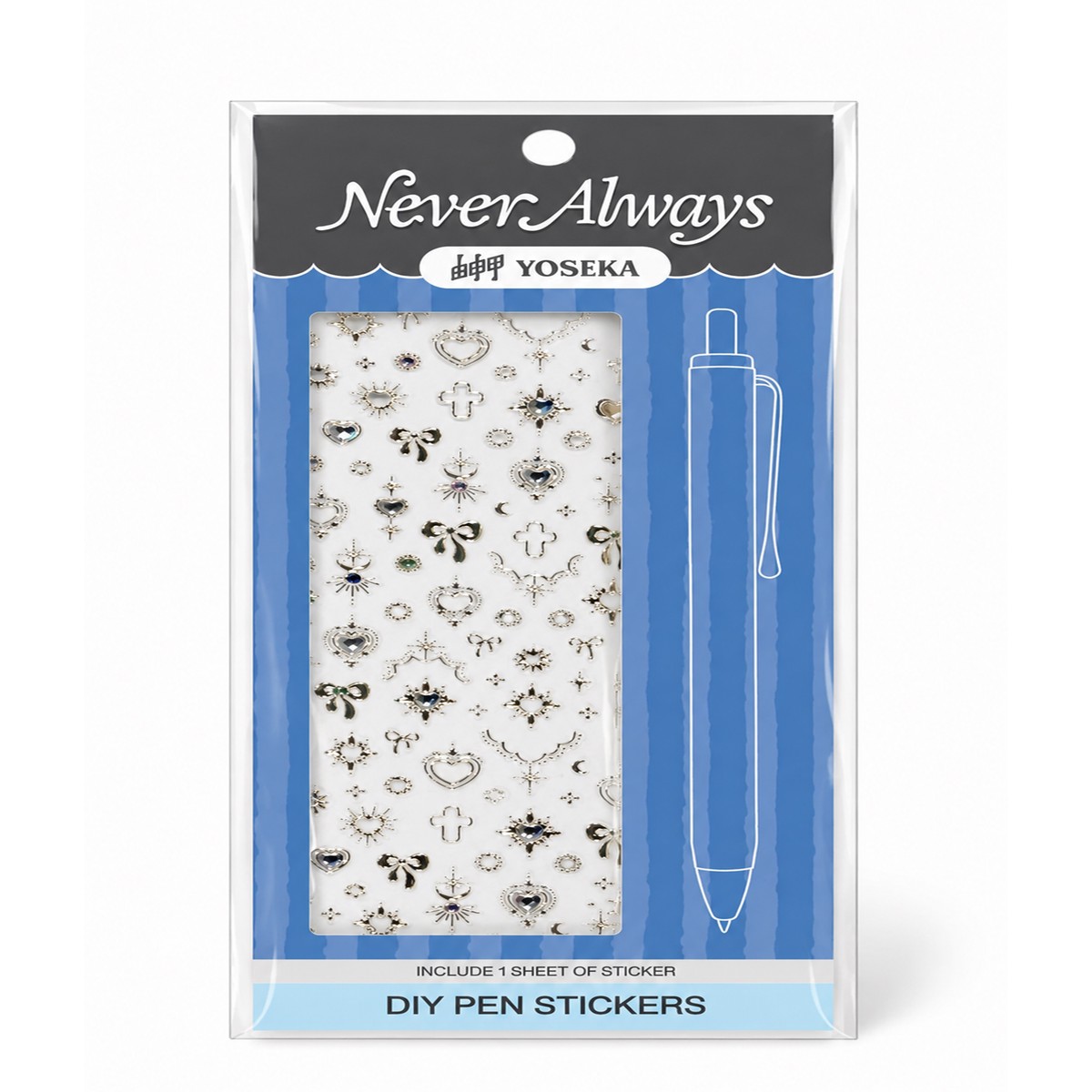 Yoseka x Never Always DIY Pen Stickers - Vintage Heartthrob