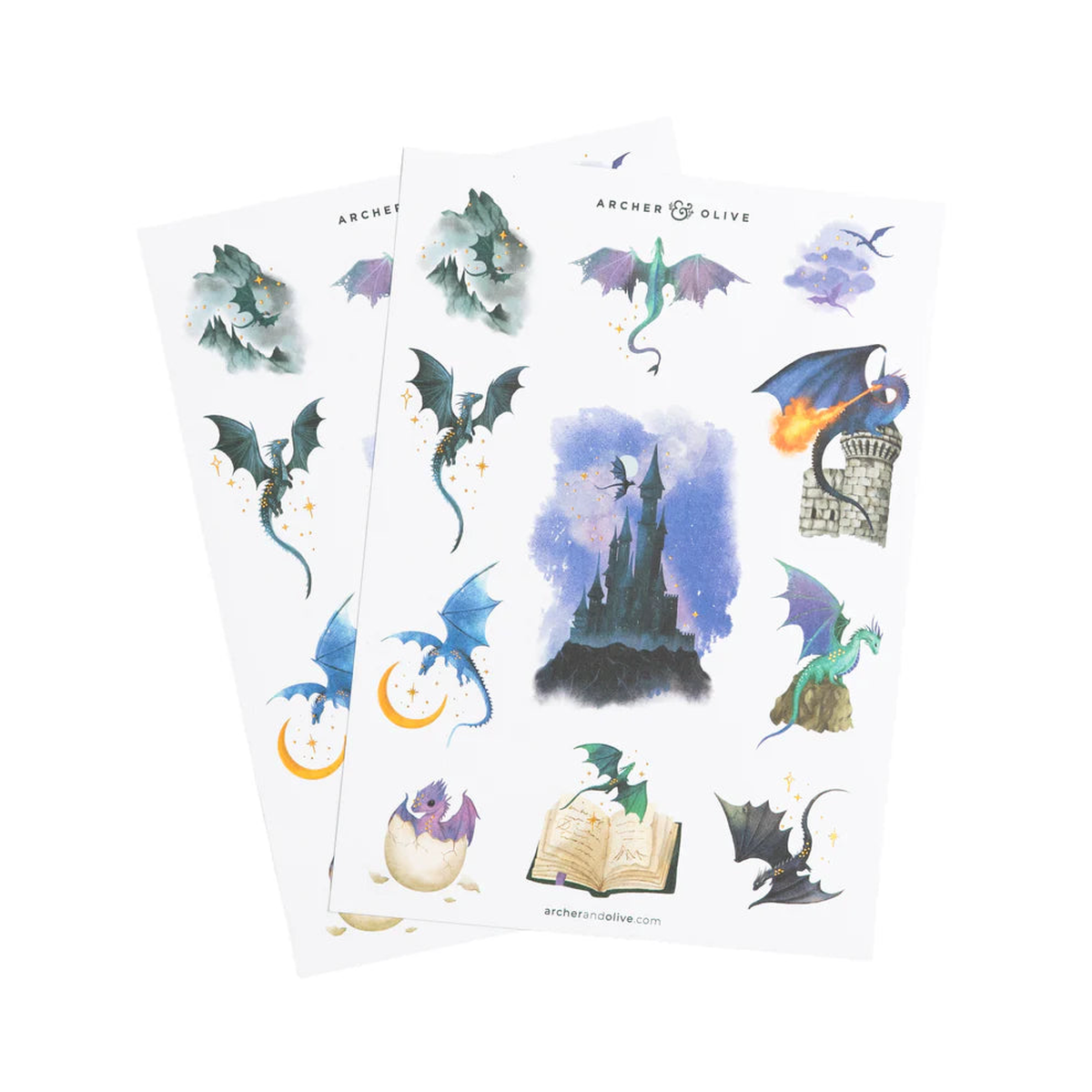 Archer and Olive Dragon Spire Stickers Set