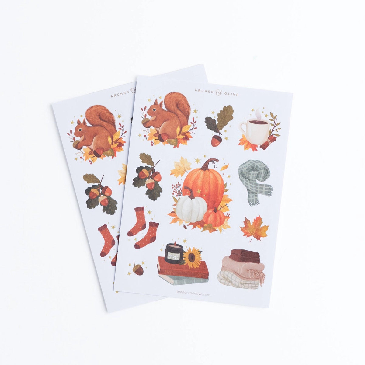Archer and Olive Acorns Stickers Set
