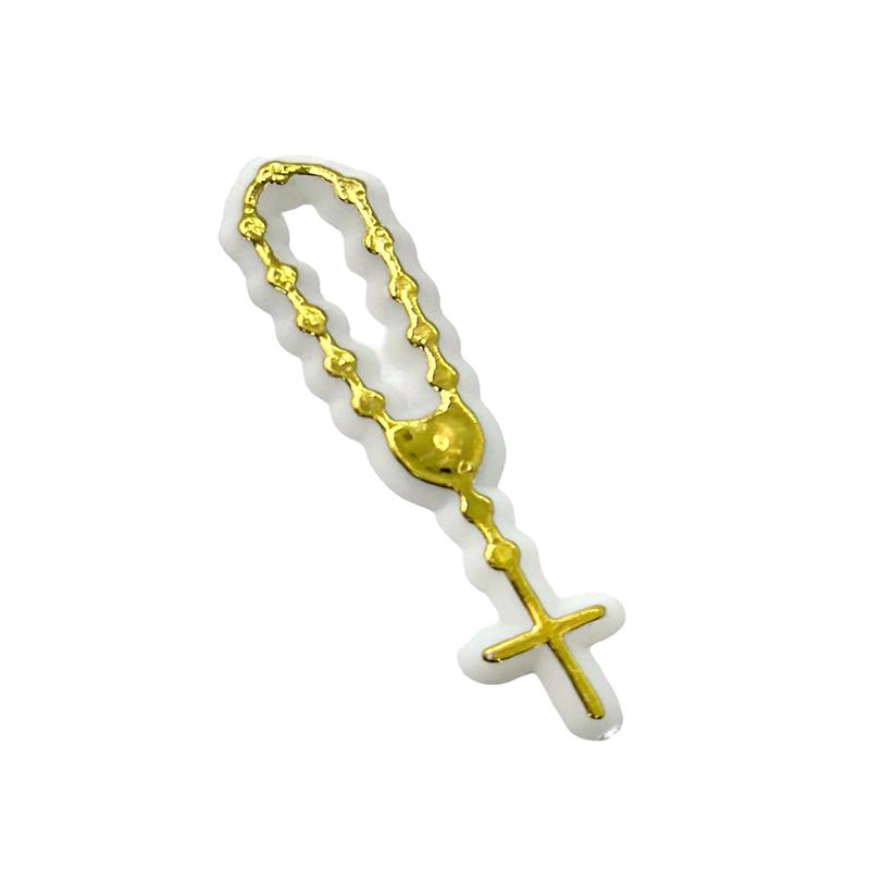 2 Inch Plastic Charm Gold Rosary (144 Pieces)