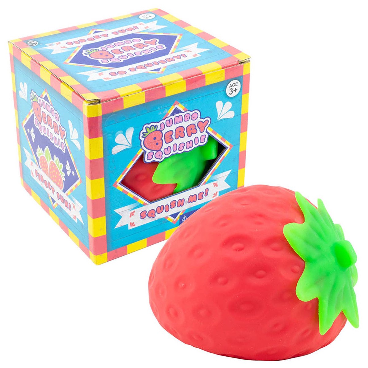 1 Jumbo Doh Filled Strawberry - Soft Stress Squishy Ball