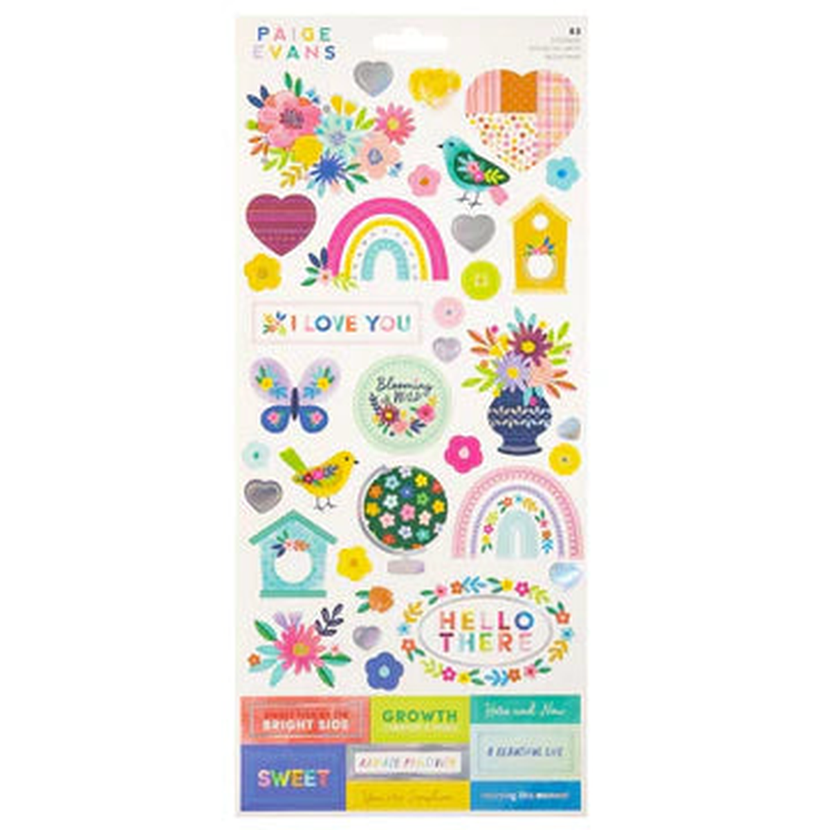 American Crafts Paige Evans Blooming Wild 6X12 Stickers 82pc