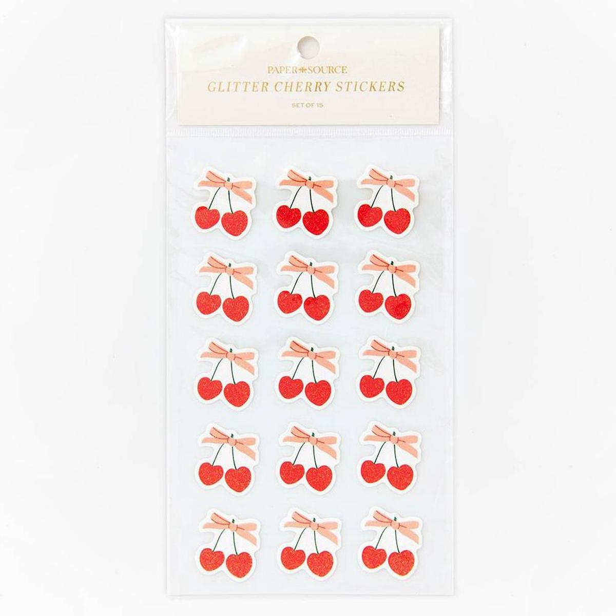Chunky Glitter Cherry Stickers