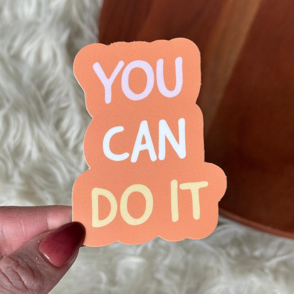 You Can Do It Motivational Text Sticker