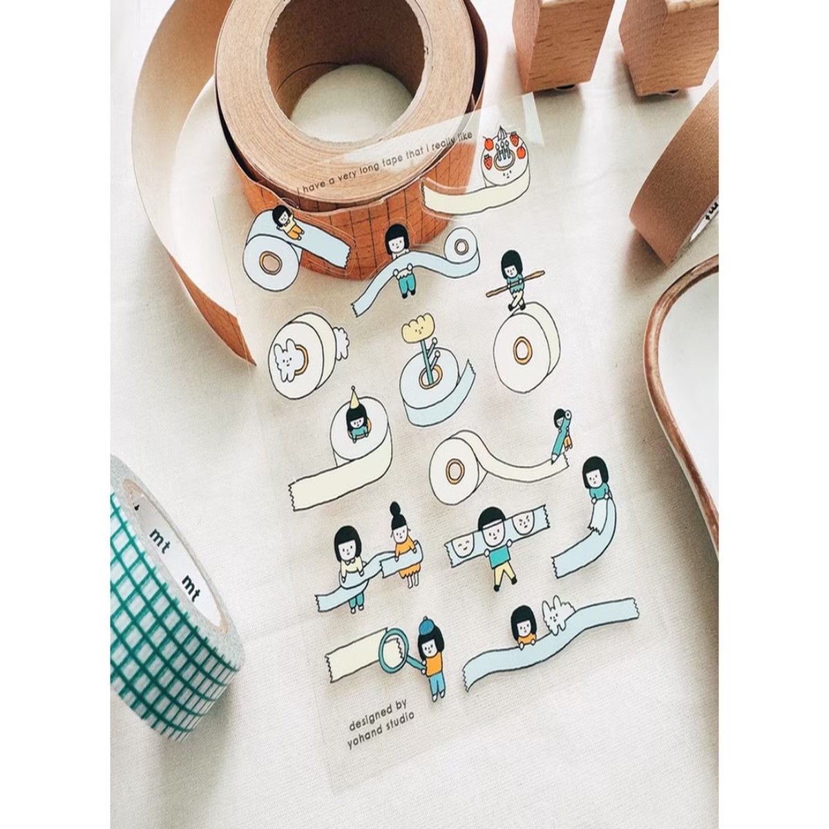 Yohand Studio - Transparent Die-Cut Stickers - 1 Sheet - I Have a Really Long Tape That I Really Like