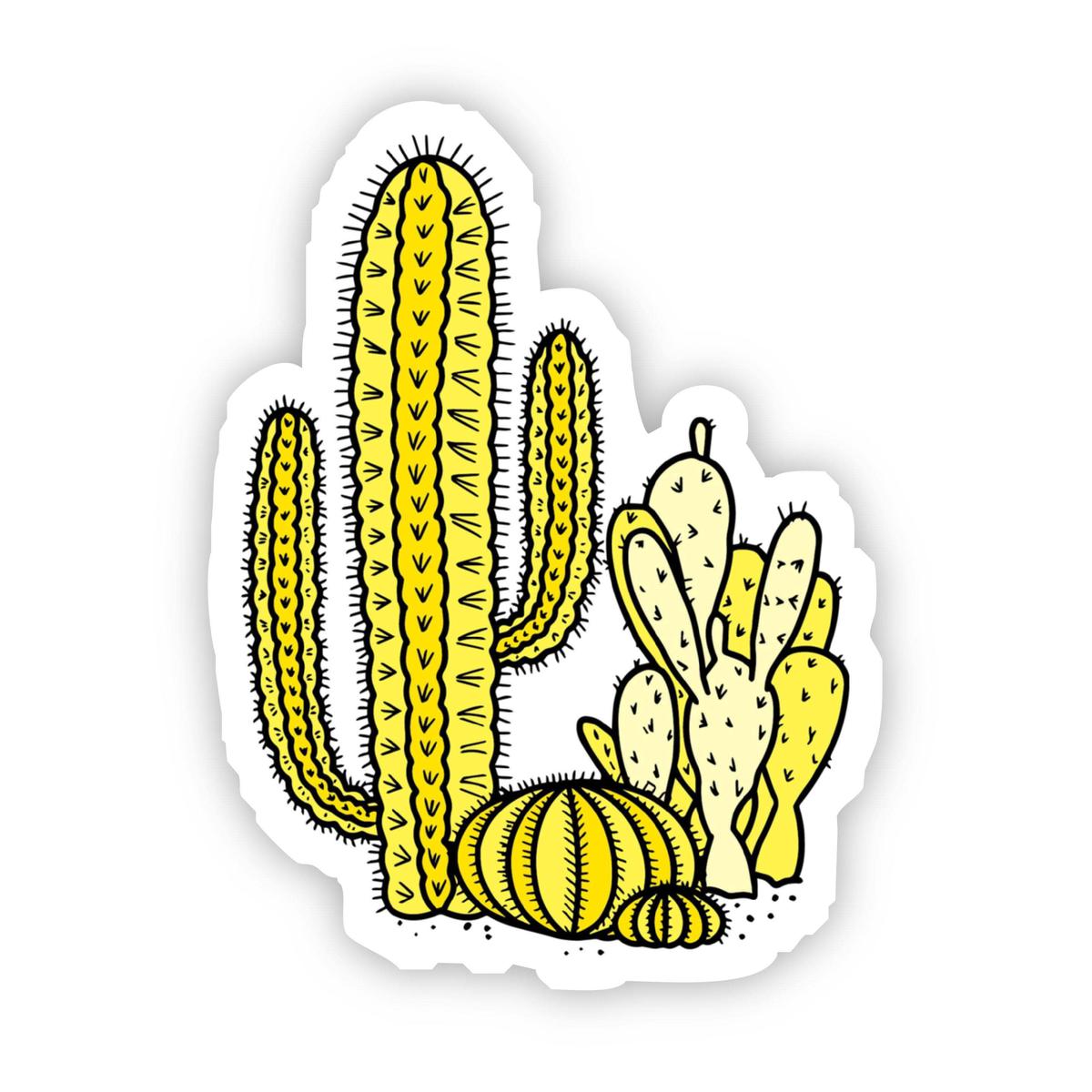 Yellow Cacti Aesthetic Sticker