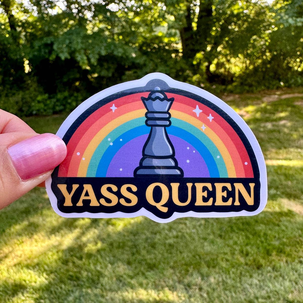 Yass Queen Rainbow Chess Game Sticker