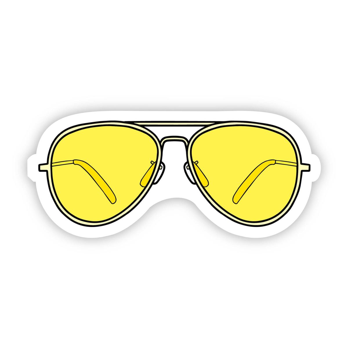 Yellow Sunglasses Aesthetic Sticker